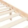 Double bed frame with solid wood headboard by , Beds and slatted bases - Ref: Foro24-3193611, Price: 143,03 €, Discount: %