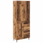 Aparador alto con cajón Madera envejecida 69,5 x 34 x 180 cm en Aparadores | Comprar online en Foro24