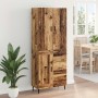 Aparador alto con cajón Madera envejecida 69,5 x 34 x 180 cm en Aparadores | Comprar online en Foro24