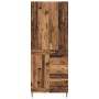 Aparador alto con cajón Madera envejecida 69,5 x 34 x 180 cm en Aparadores | Comprar online en Foro24