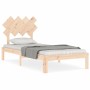Bed frame with solid wood headboard by , Beds and slatted bases - Ref: Foro24-3193691, Price: 88,63 €, Discount: %