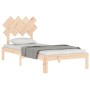 Bed frame with solid wood headboard by , Beds and slatted bases - Ref: Foro24-3193691, Price: 88,63 €, Discount: %