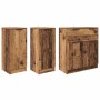 Aparador con cajón 3 pcs Madera envejecida Madera de ingeniería en Aparadores | Comprar online en Foro24