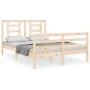 Estructura de cama con cabecero madera maciza 140x190 cm de , Camas y somieres - Ref: Foro24-3194681, Precio: 119,86 €, Descu...