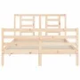 Estructura de cama con cabecero madera maciza 140x190 cm de , Camas y somieres - Ref: Foro24-3194681, Precio: 119,86 €, Descu...
