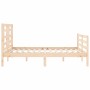 Bed frame with solid wood headboard 140x190 cm by , Beds and slatted bases - Ref: Foro24-3194681, Price: 126,55 €, Discount: %