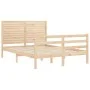 Bed frame with solid wood headboard 140x190 cm by , Beds and slatted bases - Ref: Foro24-3195006, Price: 154,05 €, Discount: %