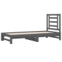Sofá cama extraíble sin colchón gris 2x(90x200) cm