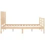 Bed frame with solid wood headboard 140x190 cm by , Beds and slatted bases - Ref: Foro24-3195006, Price: 154,05 €, Discount: %