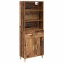 Aparador alto con cajón Madera envejecida 69,5 x 32,5 x 180 cm en Aparadores | Comprar online en Foro24