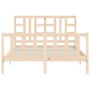 Double bed frame with solid wood headboard by , Beds and slatted bases - Ref: Foro24-3191946, Price: 135,56 €, Discount: %