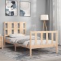 Single bed frame with solid wood headboard by , Beds and slatted bases - Ref: Foro24-3192191, Price: 91,60 €, Discount: %