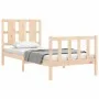 Single bed frame with solid wood headboard by , Beds and slatted bases - Ref: Foro24-3192191, Price: 89,19 €, Discount: %