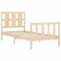 Single bed frame with solid wood headboard by , Beds and slatted bases - Ref: Foro24-3192191, Price: 89,19 €, Discount: %