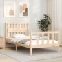 Bed frame with solid wood headboard 100x200 cm by , Beds and slatted bases - Ref: Foro24-3192416, Price: 117,52 €, Discount: %