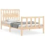 Bed frame with solid wood headboard 100x200 cm by , Beds and slatted bases - Ref: Foro24-3192416, Price: 117,52 €, Discount: %