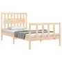 Bed frame with solid wood headboard 100x200 cm by , Beds and slatted bases - Ref: Foro24-3192416, Price: 117,52 €, Discount: %