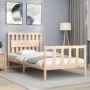 Bed frame with solid wood headboard 100x200 cm by , Beds and slatted bases - Ref: Foro24-3192416, Price: 117,52 €, Discount: %