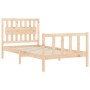 Bed frame with solid wood headboard 100x200 cm by , Beds and slatted bases - Ref: Foro24-3192416, Price: 119,28 €, Discount: %