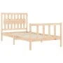 Bed frame with solid wood headboard 100x200 cm by , Beds and slatted bases - Ref: Foro24-3192416, Price: 117,52 €, Discount: %
