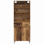 Aparador alto con cajón Madera vieja 69,5 x 34 x 180 cm en Aparadores | Comprar online en Foro24