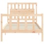 Bed frame with solid wood headboard 100x200 cm by , Beds and slatted bases - Ref: Foro24-3192416, Price: 119,28 €, Discount: %