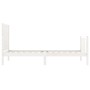 Estructura de cama individual con cabecero madera maciza blanco de , Camas y somieres - Ref: Foro24-3192712, Precio: 132,39 €