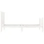Single bed frame with white solid wood headboard by , Beds and slatted bases - Ref: Foro24-3192712, Price: 134,77 €, Discount: %