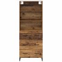 Aparador alto con cajón Madera envejecida 69,5 x 34 x 180 cm en Aparadores | Comprar online en Foro24
