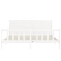 Double bed frame with white solid wood headboard by , Beds and slatted bases - Ref: Foro24-3192767, Price: 225,57 €, Discount: %