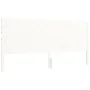Estructura cama de matrimonio con cabecero madera maciza blanco de , Camas y somieres - Ref: Foro24-3192767, Precio: 222,13 €...