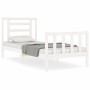 Single bed frame with white solid wood headboard by , Beds and slatted bases - Ref: Foro24-3192842, Price: 105,57 €, Discount: %