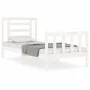 Single bed frame with white solid wood headboard by , Beds and slatted bases - Ref: Foro24-3192842, Price: 107,40 €, Discount: %