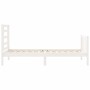 Single bed frame with white solid wood headboard by , Beds and slatted bases - Ref: Foro24-3192842, Price: 105,57 €, Discount: %