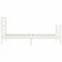 Single bed frame with white solid wood headboard by , Beds and slatted bases - Ref: Foro24-3192842, Price: 107,40 €, Discount: %