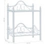 Mesita de noche de acero y vidrio templado 45x30,5x60 cm blanco de vidaXL, Mesitas de noche - Ref: Foro24-246728, Precio: 44,...