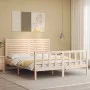 Estructura de cama de matrimonio con cabecero madera maciza de , Camas y somieres - Ref: Foro24-3193211, Precio: 186,61 €, De...