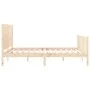 Estructura de cama de matrimonio con cabecero madera maciza de , Camas y somieres - Ref: Foro24-3193211, Precio: 186,61 €, De...