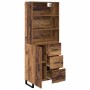 Aparador alto con cajón Madera vieja 69,5 x 34 x 180 cm en Aparadores | Comprar online en Foro24