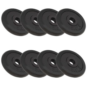 Cast iron weight plates 8 pieces 2.5 kg by vidaXL, free weight - Ref: Foro24-91391, Price: 88,03 €, Discount: %