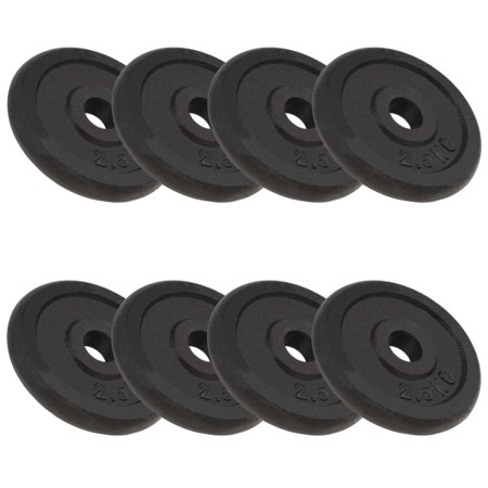 Gusseisen-Hantelscheiben 8 Stück 2,5 kg von vidaXL, freies Gewicht - Ref: Foro24-91391, Preis: 88,03 €, Rabatt: %