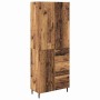 Aparador alto con cajón Madera envejecida 69,5 x 34 x 180 cm en Aparadores | Comprar online en Foro24