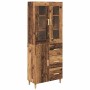 Aparador alto con cajón Madera envejecida 69,5 x 34 x 180 cm en Aparadores | Comprar online en Foro24