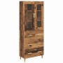 Aparador alto con cajón Madera envejecida 69,5 x 34 x 180 cm en Aparadores | Comprar online en Foro24