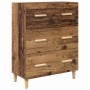 Aparador alto con cajón Madera envejecida 69,5 x 34 x 180 cm en Aparadores | Comprar online en Foro24