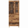 Aparador alto con cajón Madera envejecida 69,5 x 34 x 180 cm en Aparadores | Comprar online en Foro24