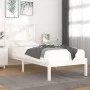 Massives Bettgestell aus weißem Kiefernholz, 100 x 200 cm von , Betten und Lattenroste - Ref: Foro24-3103924, Preis: 106,14 €...