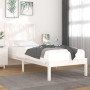Massives Bettgestell aus weißem Kiefernholz, 100 x 200 cm von , Betten und Lattenroste - Ref: Foro24-3103924, Preis: 107,50 €...