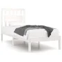 Massives Bettgestell aus weißem Kiefernholz, 100 x 200 cm von , Betten und Lattenroste - Ref: Foro24-3103924, Preis: 106,14 €...