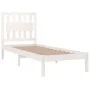 Massives Bettgestell aus weißem Kiefernholz, 100 x 200 cm von , Betten und Lattenroste - Ref: Foro24-3103924, Preis: 106,14 €...